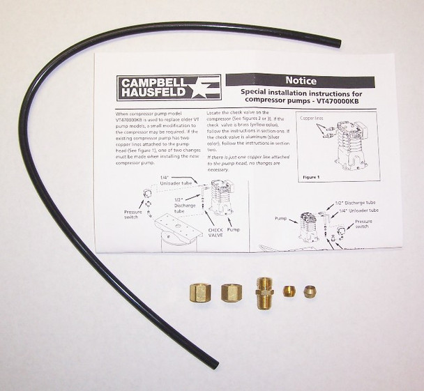 Air Compressor Check Valve / Unloader Line Kit #116397