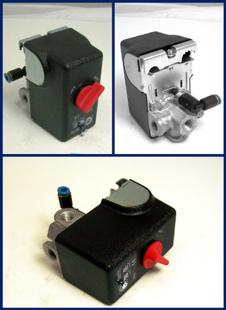 Pressure Switch, 125 / 155 PSI, 4-Port, 240V #1163E1