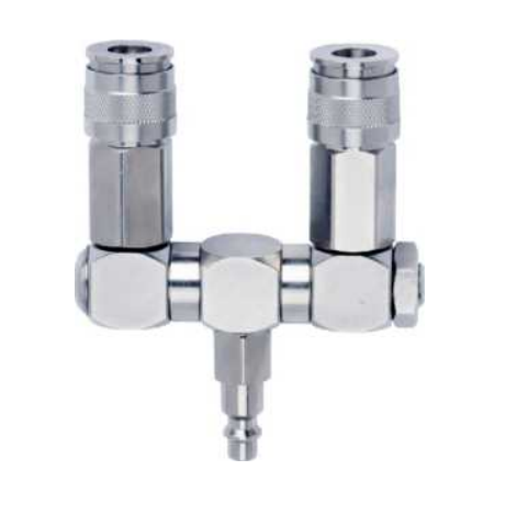 Swivel Manifold with Two 1/4" Universal Couplers & One Milton-Type Plug #1163F1
