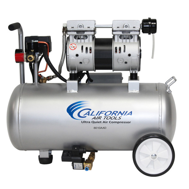 New California Air Tools Ultra Quiet, Oil-Free, Lightweight Air Compressor with Automatic Drain Valve & Aluminum Tank #116410