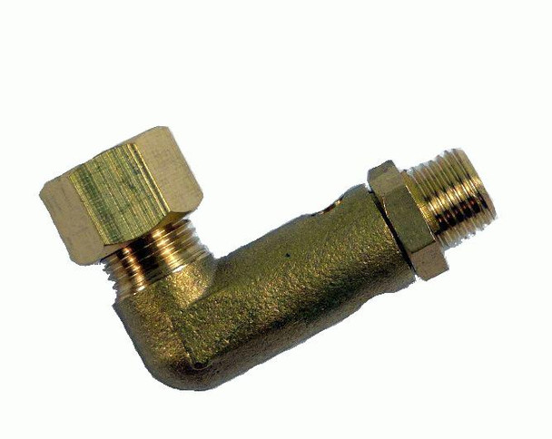 Air Compressor Sales Centrifugal Unloader Valve Assembly #0197B6, metallic valve component with threaded ends and brass fittings