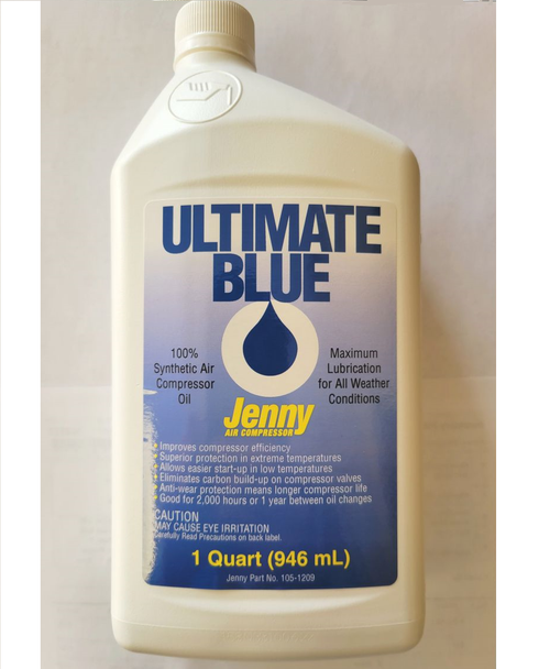 Air Compressor Oil, Synthetic Blue, 1 Quart #11666F