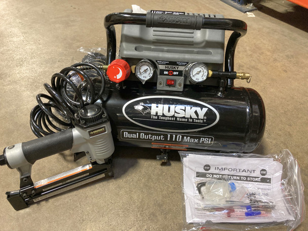 NEW Husky Oil-Free Hand-Carry Air Compressor Combo Kit, 2-Gallon #05C887