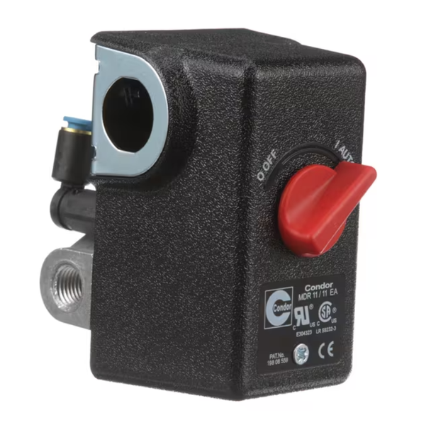 Condor MDR11 Pressure Switch, 100/125 PSI, 4-Port, 1/4" FPT with Unloader Valve #1166F6