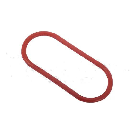 Chicago Pneumatic Aftercooler Bottom Gasket #048AF0, red rubber gasket in an oval shape for cooling system connection.
