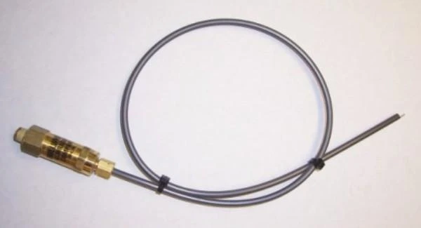 Conrader Bullwhip Throttle Control, 26-inch throttle cable with brass fitting and cable tie for motorcycle or bike control