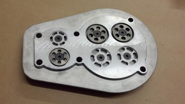 Chicago Pneumatic Valve Plate Assembly #048B04, metallic valve plate with multiple circular valve openings.