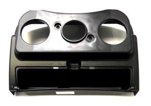 NuAir / Fini Plastic Control Panel #05C38E, black plastic control panel with multiple circular openings for switches and display components.