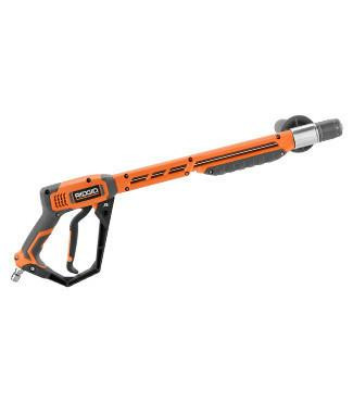 Dixie Sales - HM HOMELITE Trigger Handle Assembly Inc K #03099C, orange and black handheld tool with trigger handle and extension for yard equipment.
