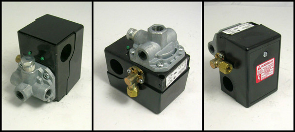 Hubbell Pressure Switch, 4-Port, 140/175 PSI, With Unloader Valve #0E3D6E