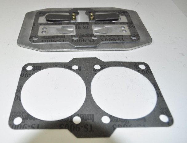 MAT - EDI Valve Plate Assembly #058E0B, metal valve plate and gasket for industrial equipment.