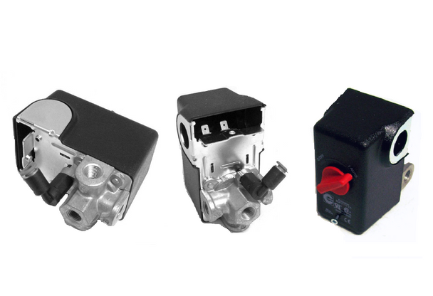 Condor MDR11 Pressure Switch, 120/155 PSI, 4-Port, 90-Degree Unloader Valve, On/Off Switch #01BFFD