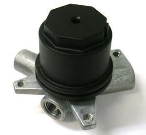 MAT - EDI REGULATOR ASSEMBLY -CLICK SET #01B131, a compact black regulator assembly mounted on a metallic base with multiple connection ports for controlling fluid or gas flow.