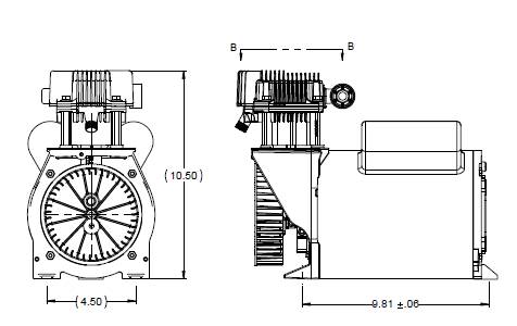 Complete Air Compressor Pump / Motor Assembly, 6 HP #058E25