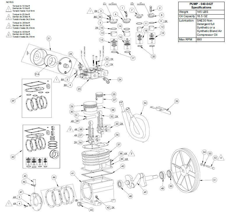 Coleman Powermate and Sanborn Air Compressor Pumps & Replacement Parts
