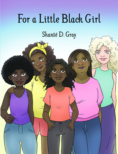 happy little black girl cartoon