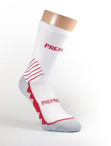 Premgripp Cycling Light weight Sock white with red Detail Premgripp Cycling Light weight Sock white with red Detail