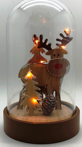 Deer in Dome Lightup 23cm