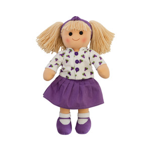 Polly - 35cm doll purple grapes on white background