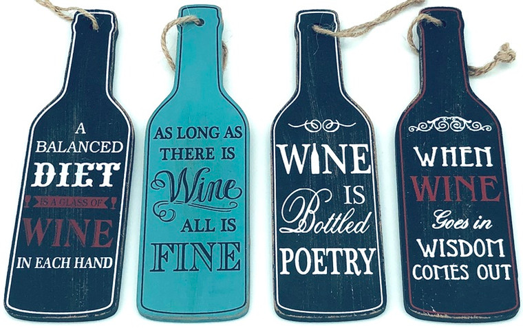 Wine sign 4 asst 17 cm