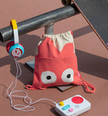 Mochila con cordón Hop roja: FABA+ Mochila con cordón Hop roja: FABA+