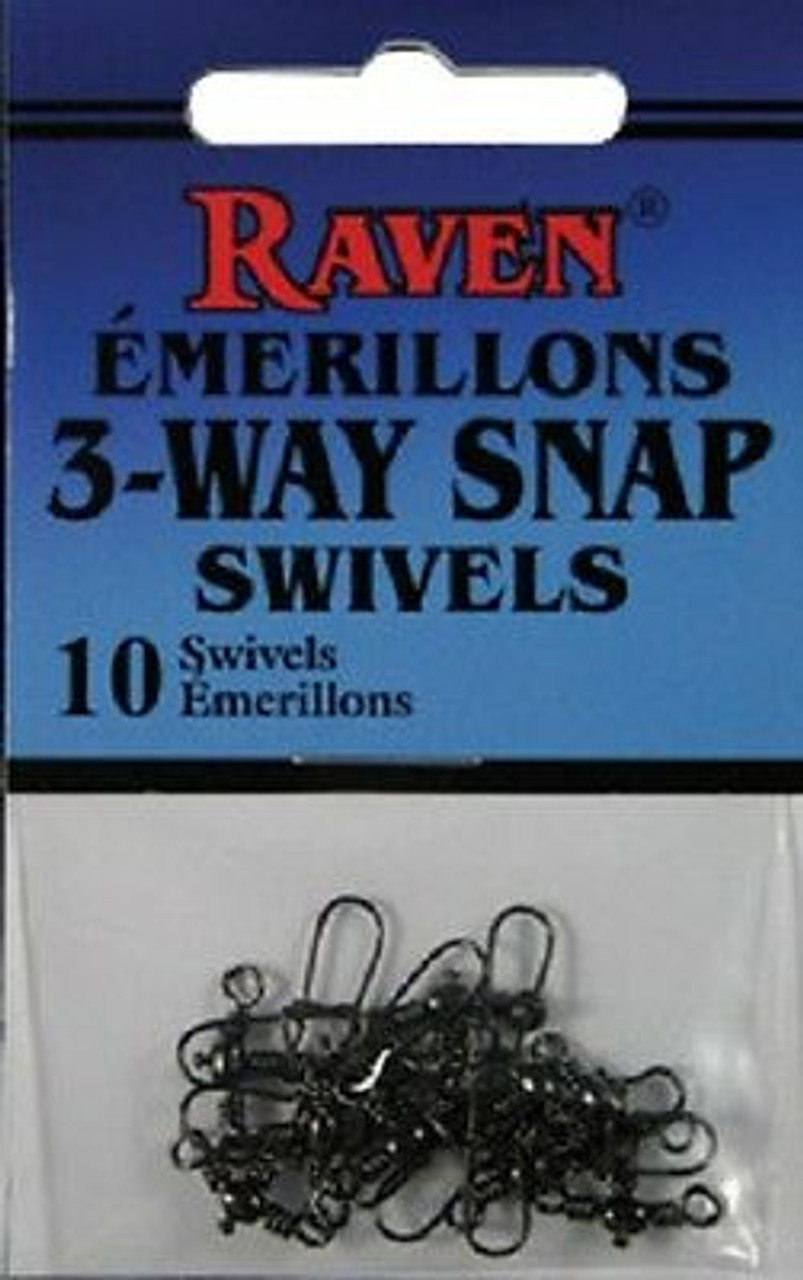 Raven 3 Way Snap Fishing Swivel Pack of 10