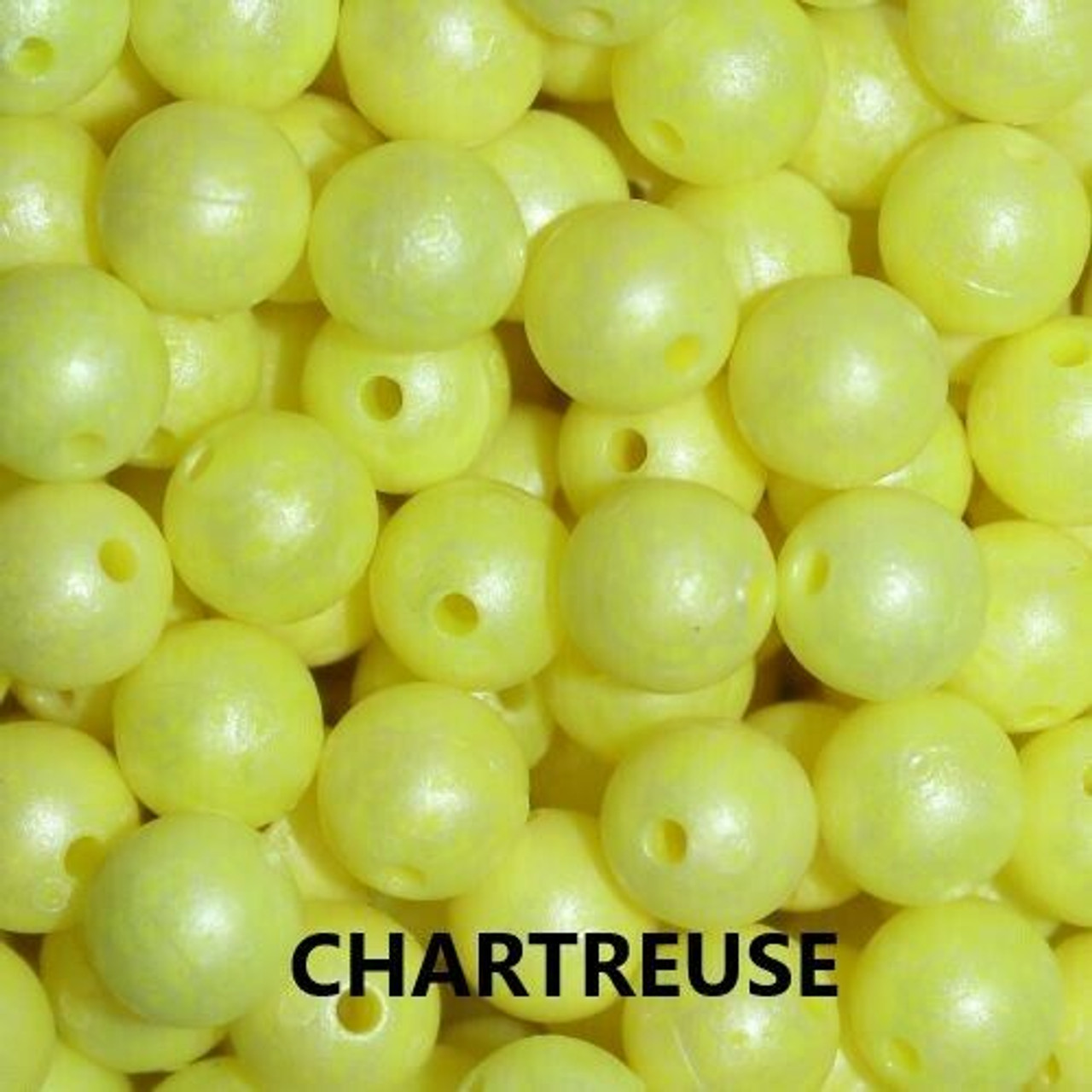 6mm-10mm Chartreuse Trout Mottled Fishing Beads