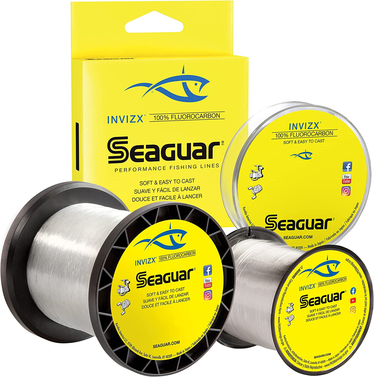 Seaguar InvizX Performance Fishing Line, Soft Easy Casting Virtually  Invisible