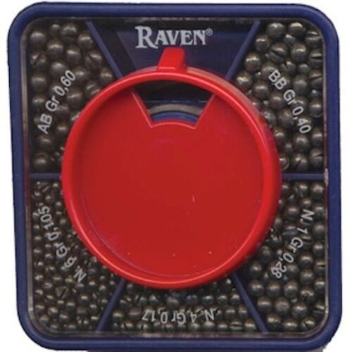 Raven Premium Lead Split Fishing Shot Dispenser Pack, 5 Sizes, One Pack