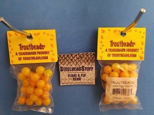 One Pack of 6mm-14mm steelhead Clear Orange Trout Fishing beads