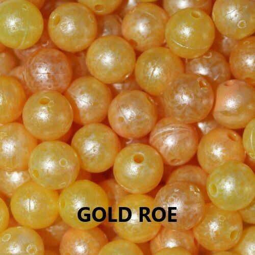 Pack of 6-10mm Mottlebeads Gold Roe Eggs for trout and salmon fishing