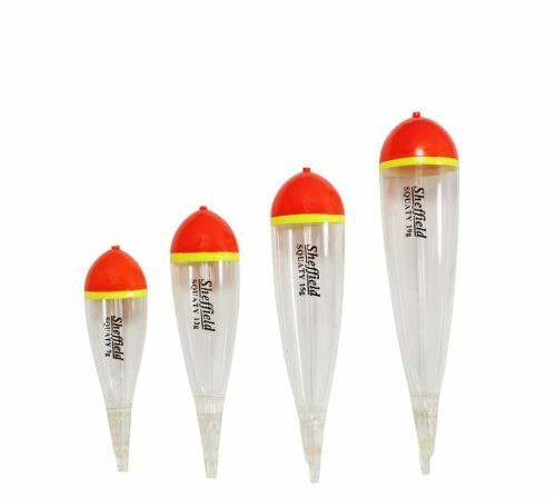 Sheffield Soft Squatty Clear Zeppler Style Fishing Float 12gr Red