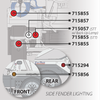 Side Fender Lighting - Light - Amber LED 2.5" strobe, Amp Plug (715856)