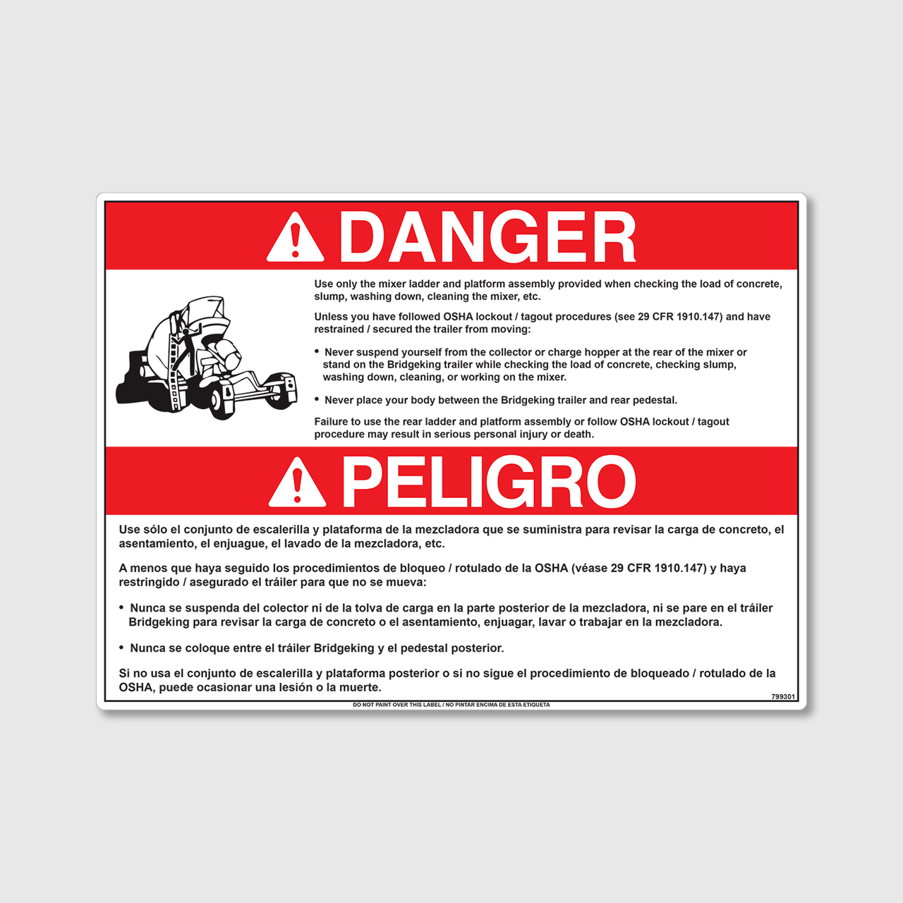 Danger! Use Ladder Only Decal - Con-Tech Manufacturing
