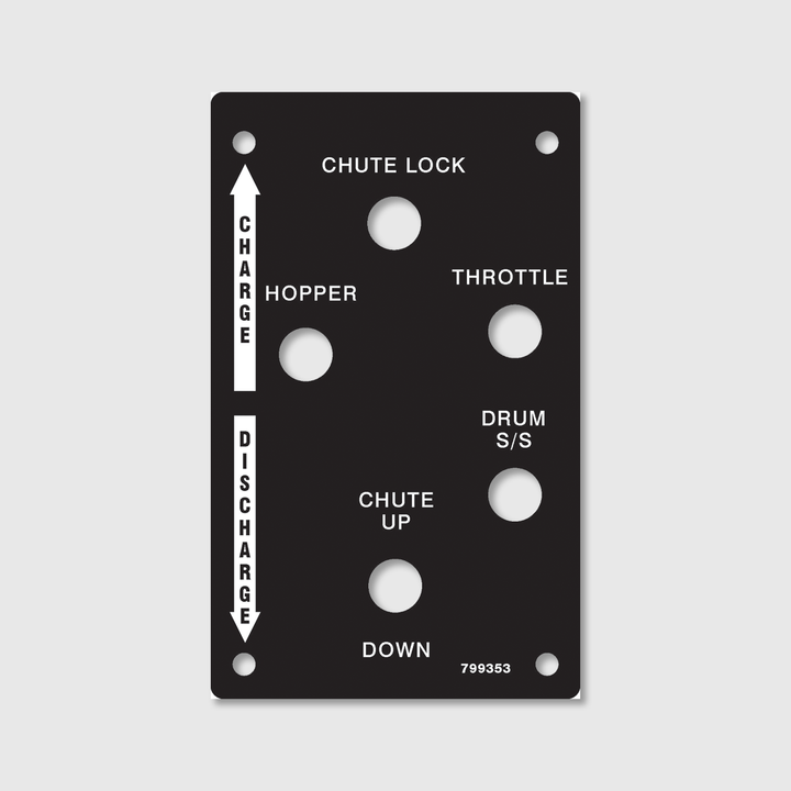 Rear Control Box 5 Hole Placard