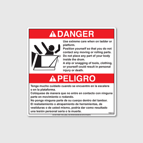 Danger! Ladder Care Decal - Con-Tech Manufacturing