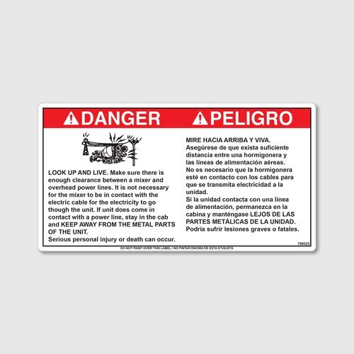Increasing Danger Square Live Pr 1枚 Danger! Look Up and Live Decal - Con-Tech Manufacturing