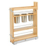Rev-A-Shelf 448UT Series Utensil Bin Base Organizer | 5" Base Cabinet Utensil Organizer with 3 Bins | 448UTBCSC5C