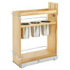 Rev-A-Shelf 448UT Series Utensil Bin Base Organizer | 8" Base Cabinet Utensil Organizer with 3 Bins | 448UTBCSC8C