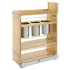 Rev-A-Shelf 448UT Series Utensil Bin Base Organizer | 9-1/2" Base Cabinet Utensil Organizer with 3 Bins | 448UTBCSC9C