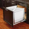 Rev-a-Shelf Double 27 QT Bottom Mount Waste Container Pull-Out with Undermount Soft-Close Slides, White - 4VLWCSC-1527F-24, SINGLE 35/50 QT | 4VLWCSC15FSM24