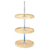 Rev-A-Shelf Wood Classic Full Circle Lazy Susan Sets | Dia: 18", Description: 3 shelf w/ longer post | 4WLS07318536