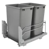 Rev-A-Shelf 53WC Series Undermount Soft Close Waste Containers - Silver | Double 35 Qt | 53WC1835SCDM217