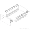 Metabox 320H Drawer Slide with 75lb Capacity, 3/4 Extension, Soft-Closing, 6", White, 22, 22" | CT320H5500C15