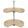 Rev-A-Shelf LD-4BW-472 24" D Banded Maple Kidney Lazy Susan Independently Rotating, 2 Tray Set with Hardware, LD-4BW-472-24-1 | LD4BW472241