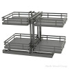 Rev-A-Shelf 53PSPE Two-Tier Blind Corner Kit for | 18" Opening and Soft-close Full extension Slides Gray, Non-handed - 53PSPE-18SC-FOG | 53PSPE18SCFOG