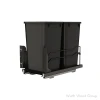 Rev-A-Shelf 53WC 11-1/4" Black Bottom Mount Waste Pullout with 2-27 Quart Black Bins Soft-Close, 53WC-1527SCDM-218, DOUBLE 50 QT | 53WC2150SCDM218