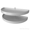 6882 White Polymer Half Moon 2 Shelf Lazy Susan, Rev-A-Shelf, | 6882-39-11-570 | 68823911570