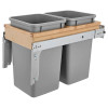 Rev-A-Shelf Double Soft-Close Top Mount 1.5" Face Frame Wood Waste Containers | 12 W X 22 3/4 D X 17 3/4 H | 4WCTM15BBSCDM2