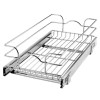 Rev-A-Shelf 5WB Series Single Chrome Baskets | 11-3/8" (289 mm) W x 22" (559 mm) D x 7" (178 mm) H, Minimum Opening: 11-1/2" (292 mm), Description: 12" Single Pullout Wire Basket | 5WB11222CR